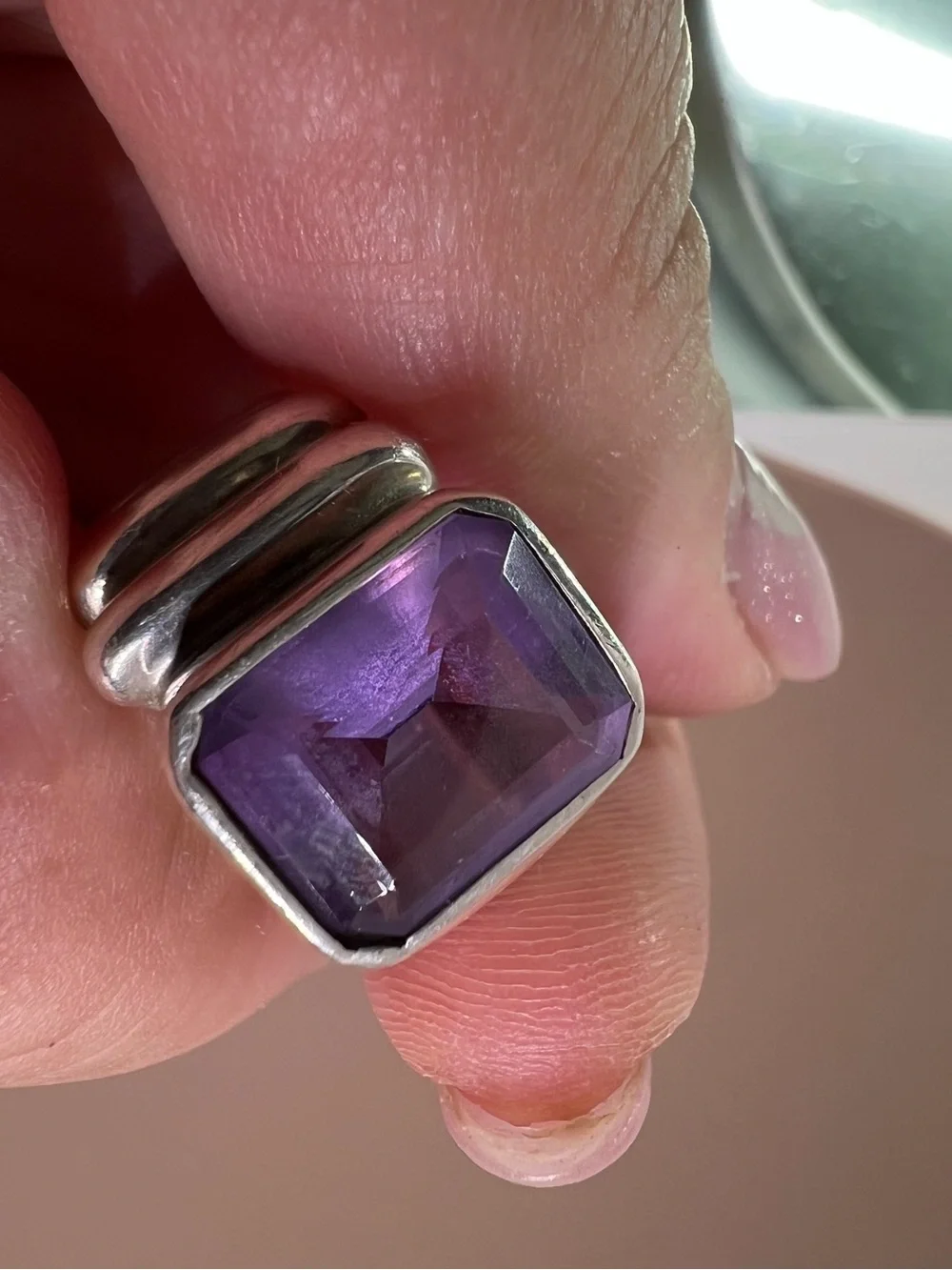 Sterling Silver Amethyst Statement Ring